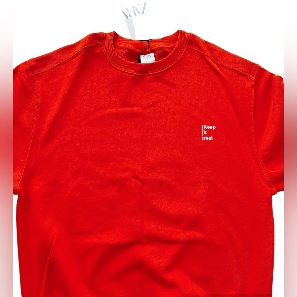 ZARA Boys Orange Sweatshirt sz. 13-14 yrs NWT